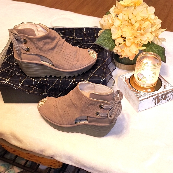 Fly London Shoes - Fly London "Yull" Peep toe Bootie, NWOT